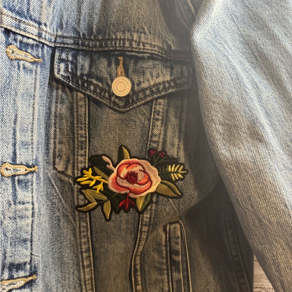 Embroidered Denim Jean Jacket - Picture 2 of 6